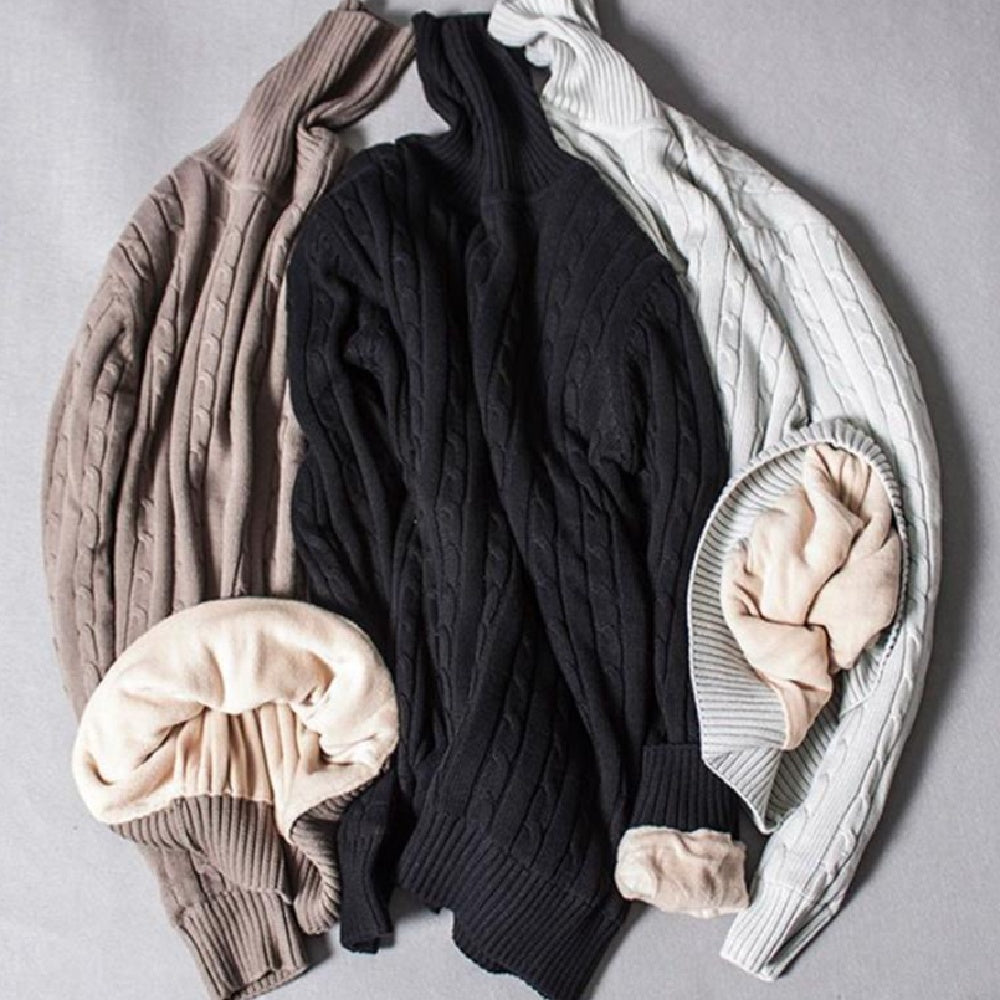 Men's Fleece-lined Thick Casual Sweater