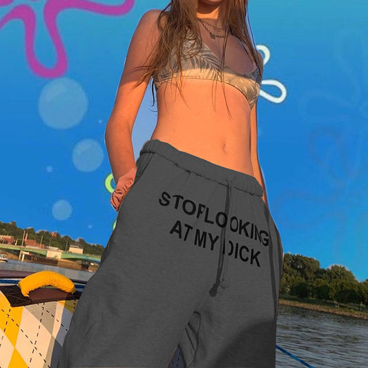 English printed casual pants