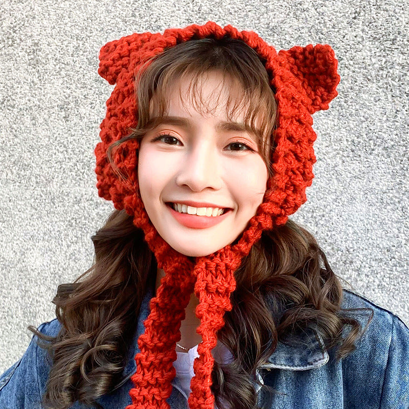 Women's Cute Knitted Cat Ears Knitted Wool Hat