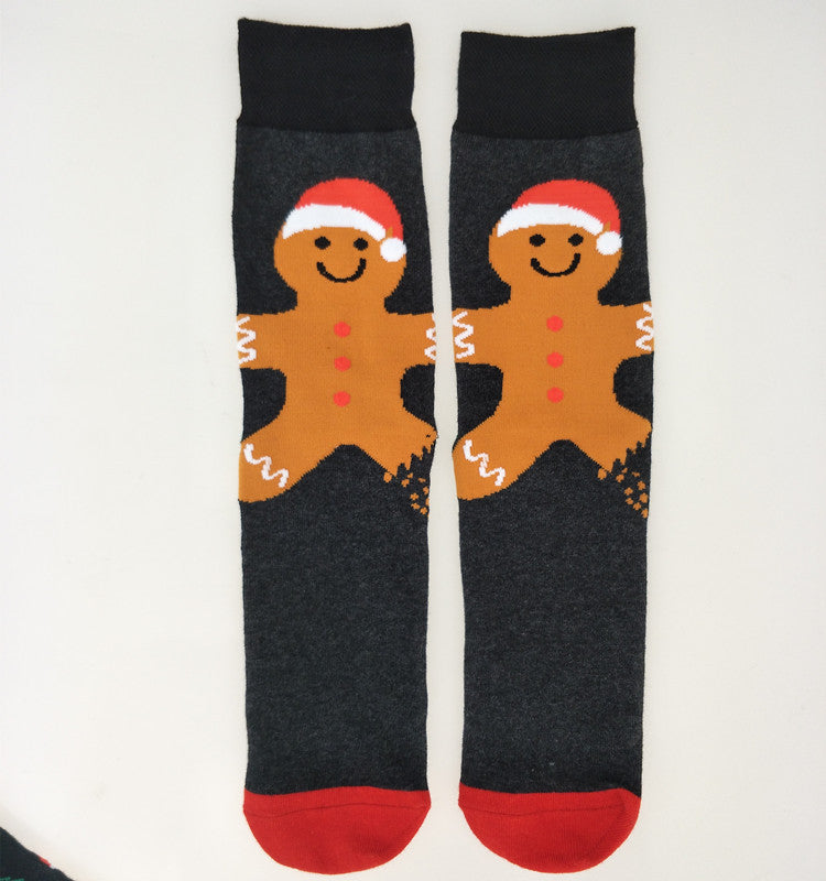 Christmas Tree Snow Elk Gift Cotton Happy Socks