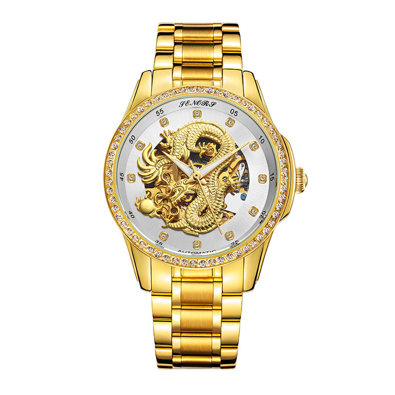 Embossed Golden Dragon Men's Watch