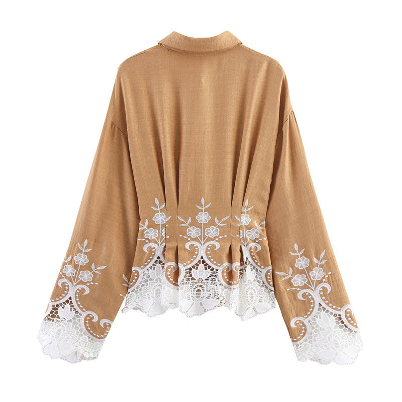 Women's Fashion Simple Hollow Embroider Jacket