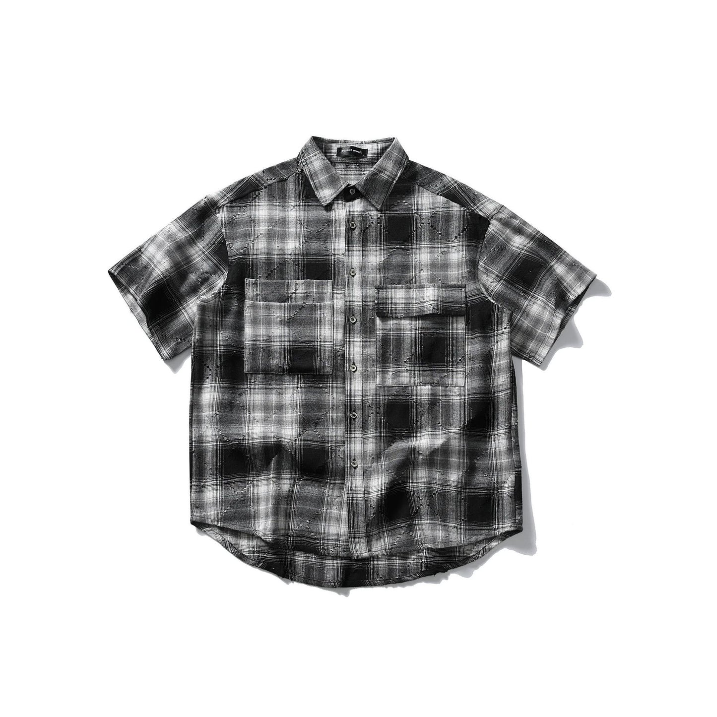 Summer Japanese Retro Artistic Yuppie Cut Short Sleeve Plaid Shirt