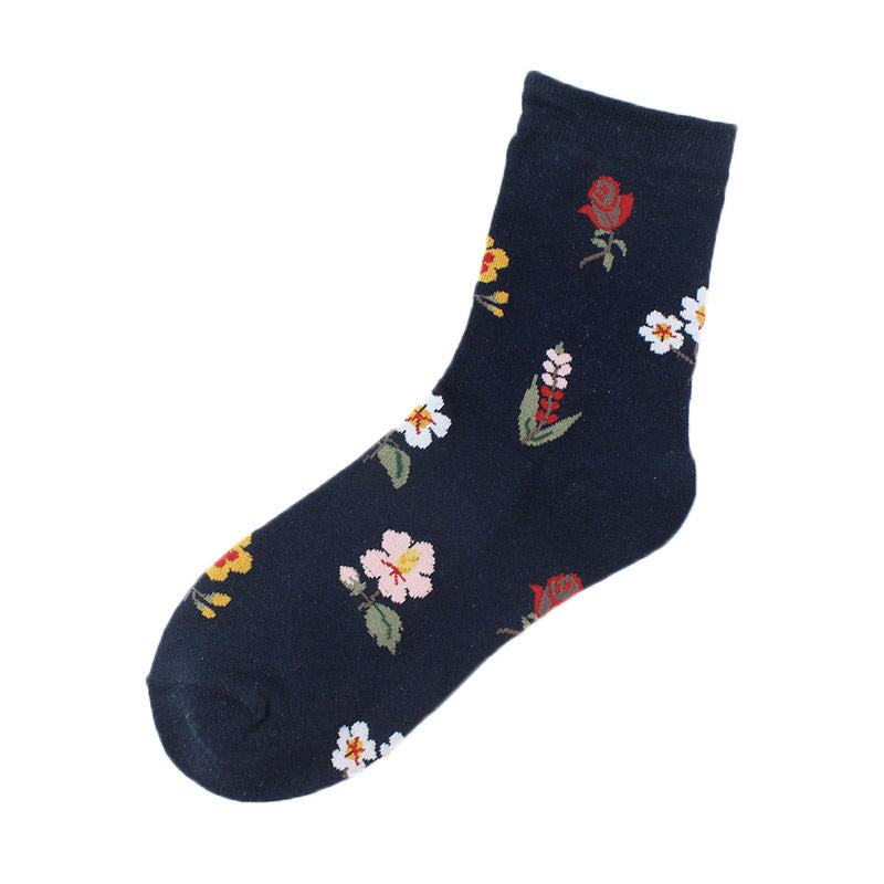 Flower Socks In Medium Tube