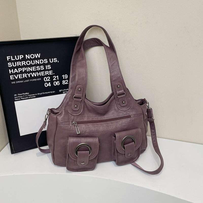 Women's Leather Vintage Sports Shoulder Bag