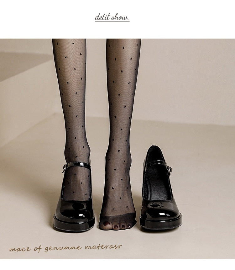 Waterproof Platform Buckle High Heel Women's Chunky Heel Shoes