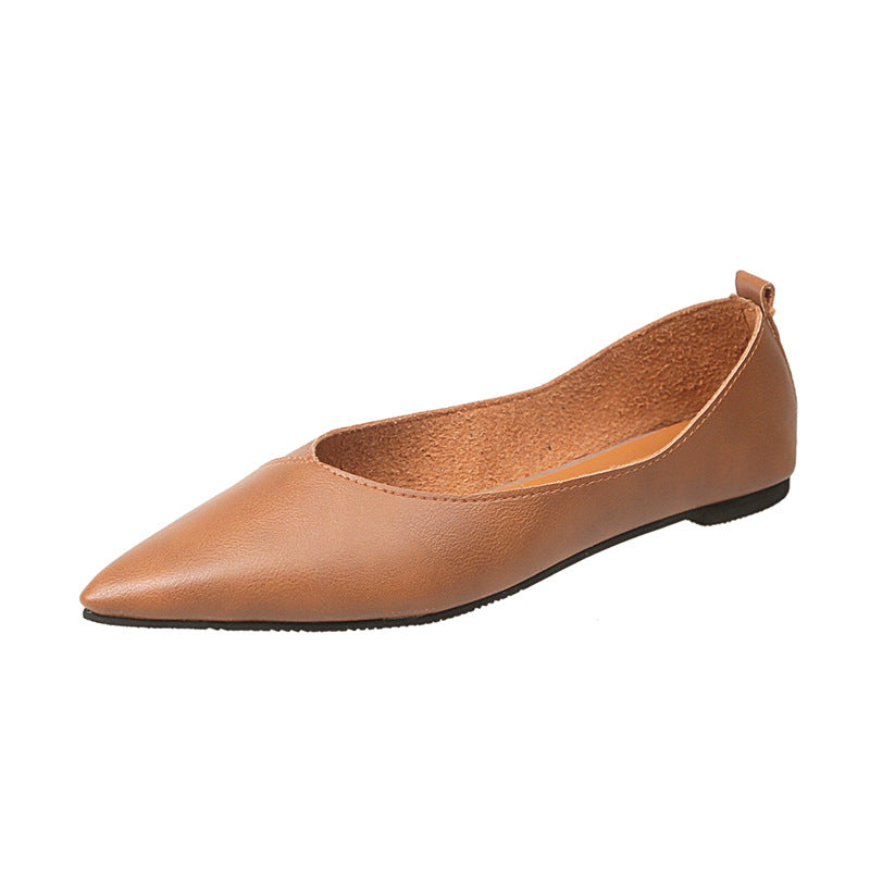 Simple Pointed Shallow Mouth Single Shoes Low Heel Comfortable Women
