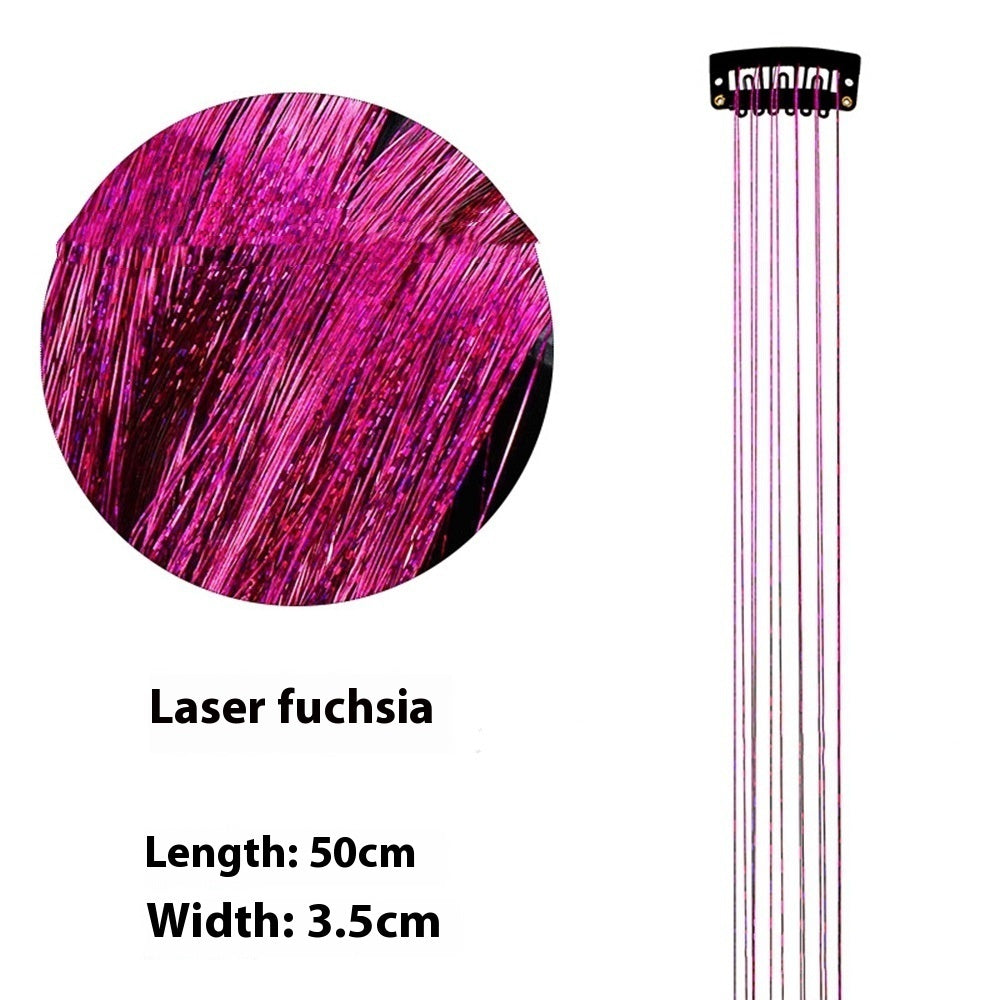 European And American Gold And Silver Wire Clip Wig Female Laser Wire