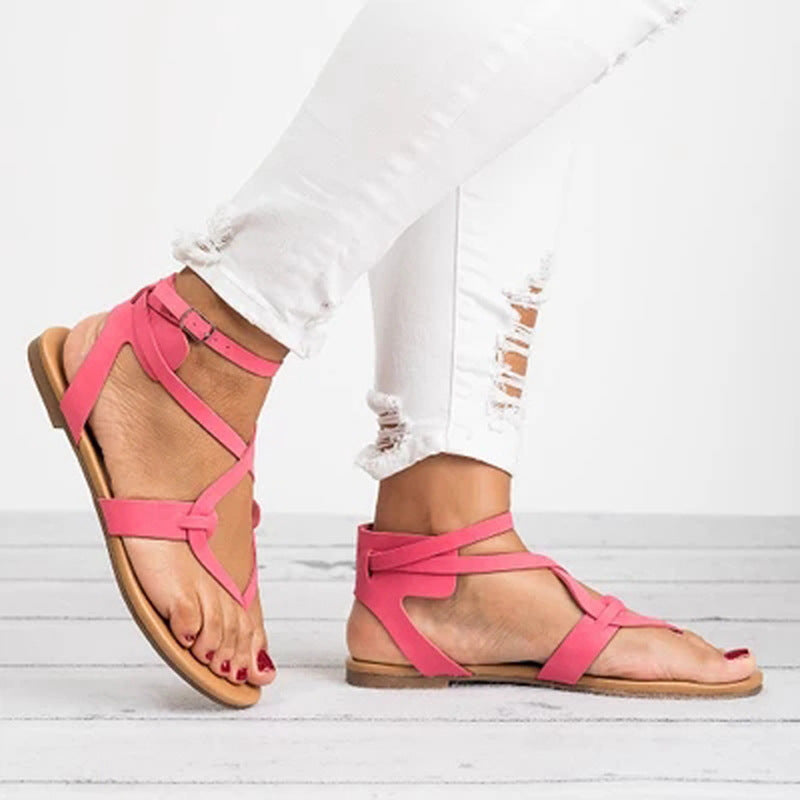 Buckled Flip-Flat Plus Size Women's Sandals