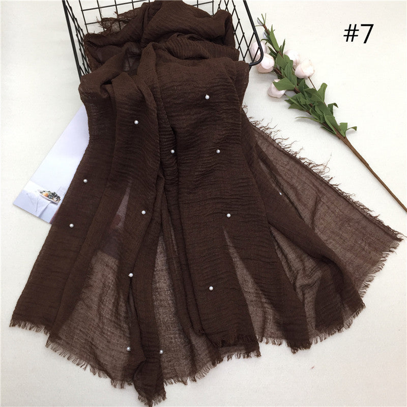 Women's shawl cap with wrinkled scarf