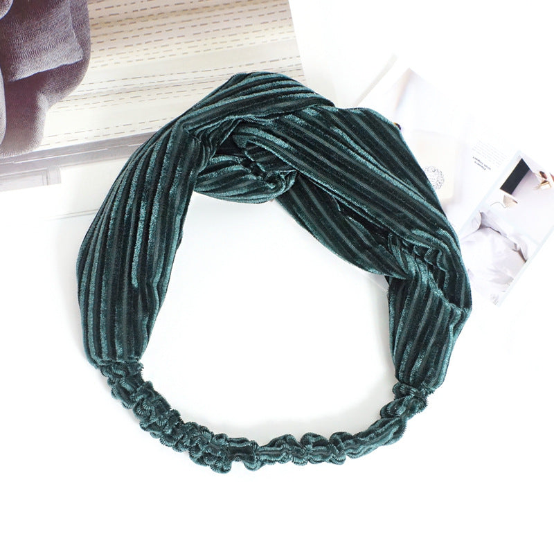 Solid color cross elastic headband