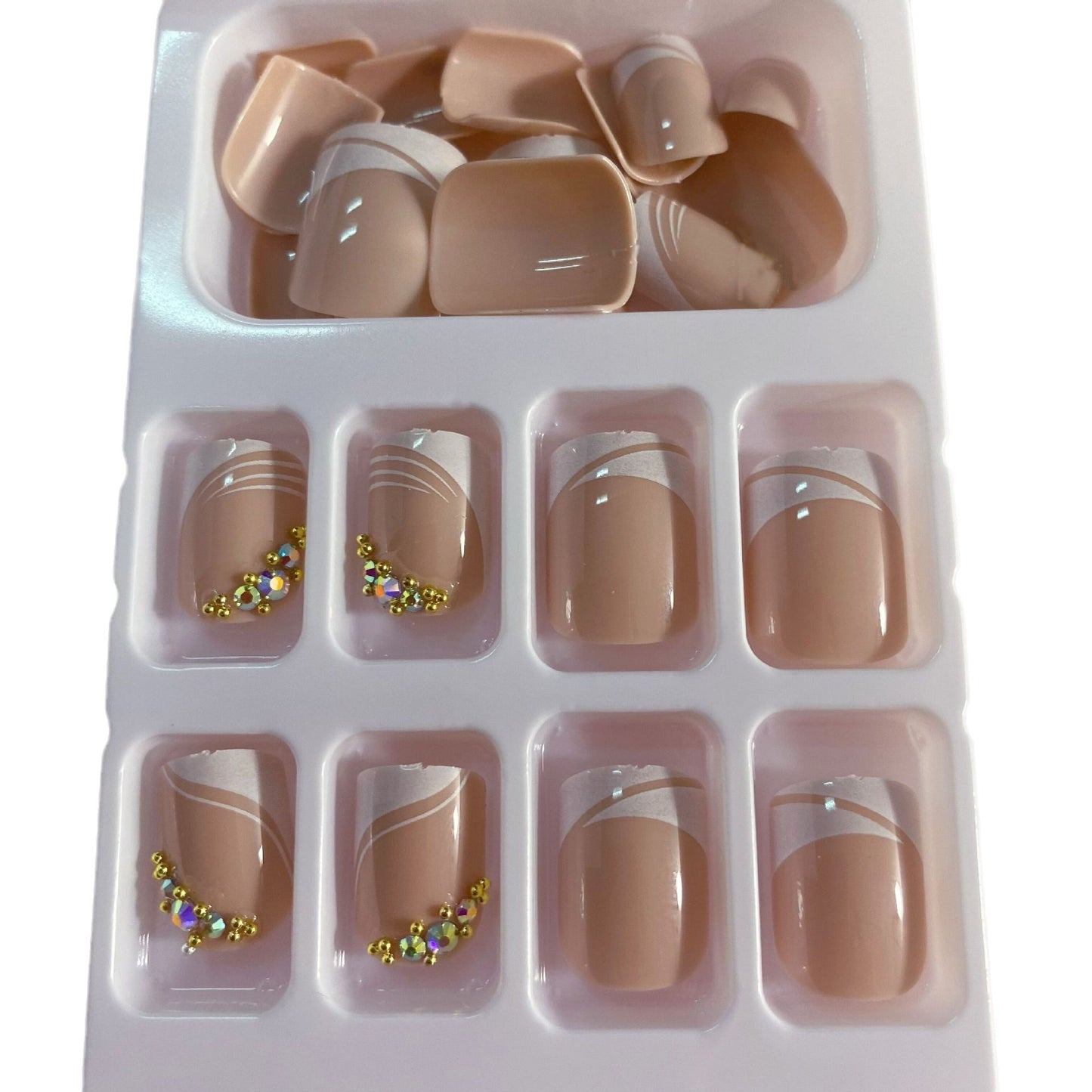 Removable Oblique French Simplicity Wear-resistant Finished Product Nail Sticker
