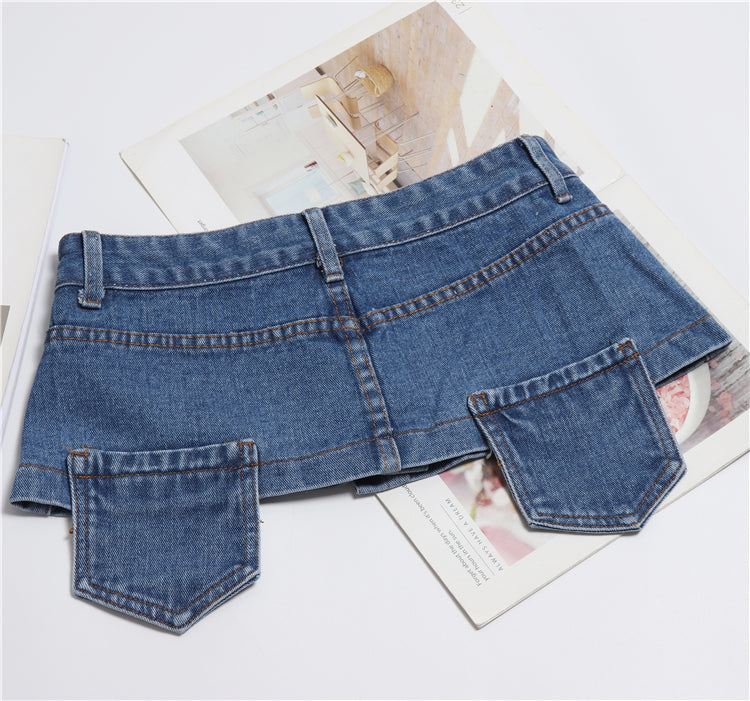 Fashionable All-match Denim Girdle With Women's Decoration