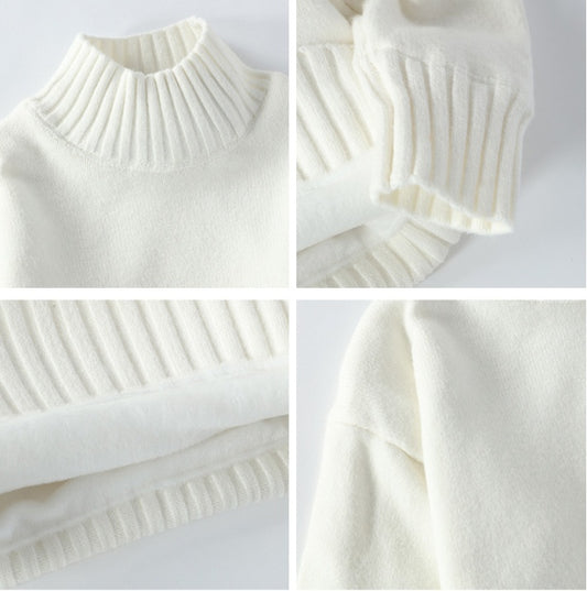 Plus Fleece Padded High Neck Men's Sweater