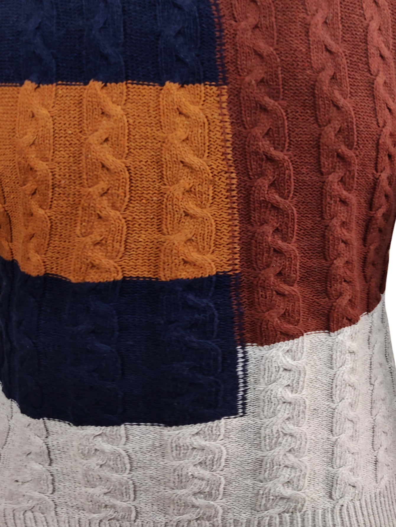 New Men's Color Contrast Knitwear Casual Long Sleeve