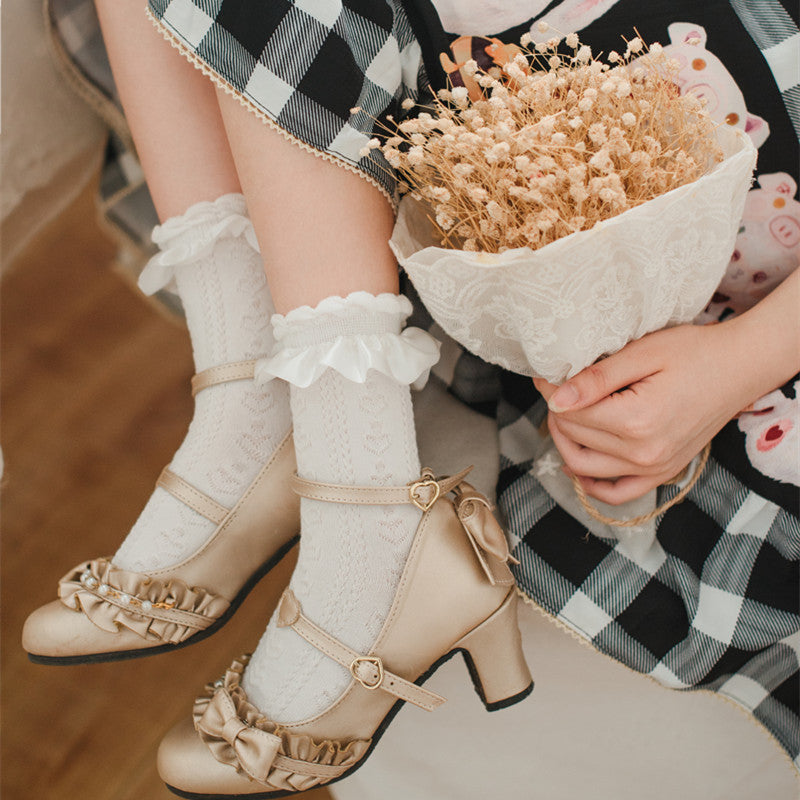 Japanese Cute Lolita Lace Bunching Socks