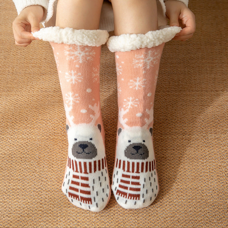 Plush Coral Velvet Stockings Household Sleeping Carpet