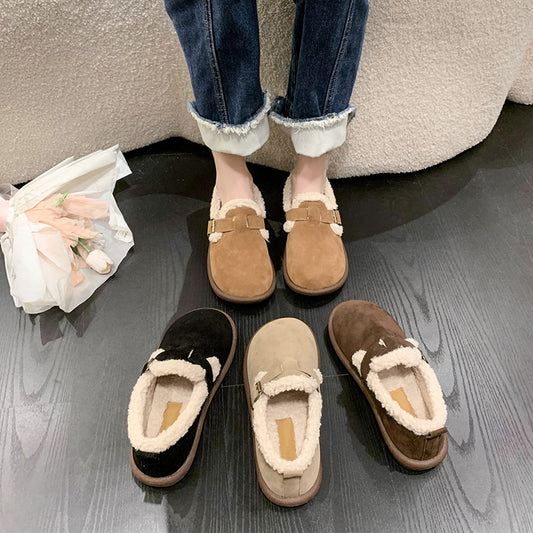 Korean Version Plush Cotton Shoes Women's Retro