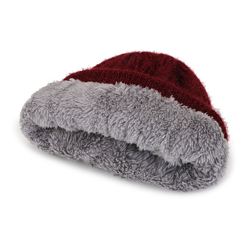 New Fleece Lined Padded Warm Keeping Woolen Cap