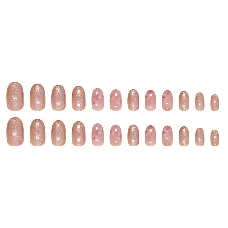 Short Oval Nail Polish Flower