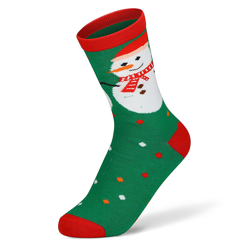 Christmas Tube  Women's Snowflake Christmas Tree Cotton Socks
