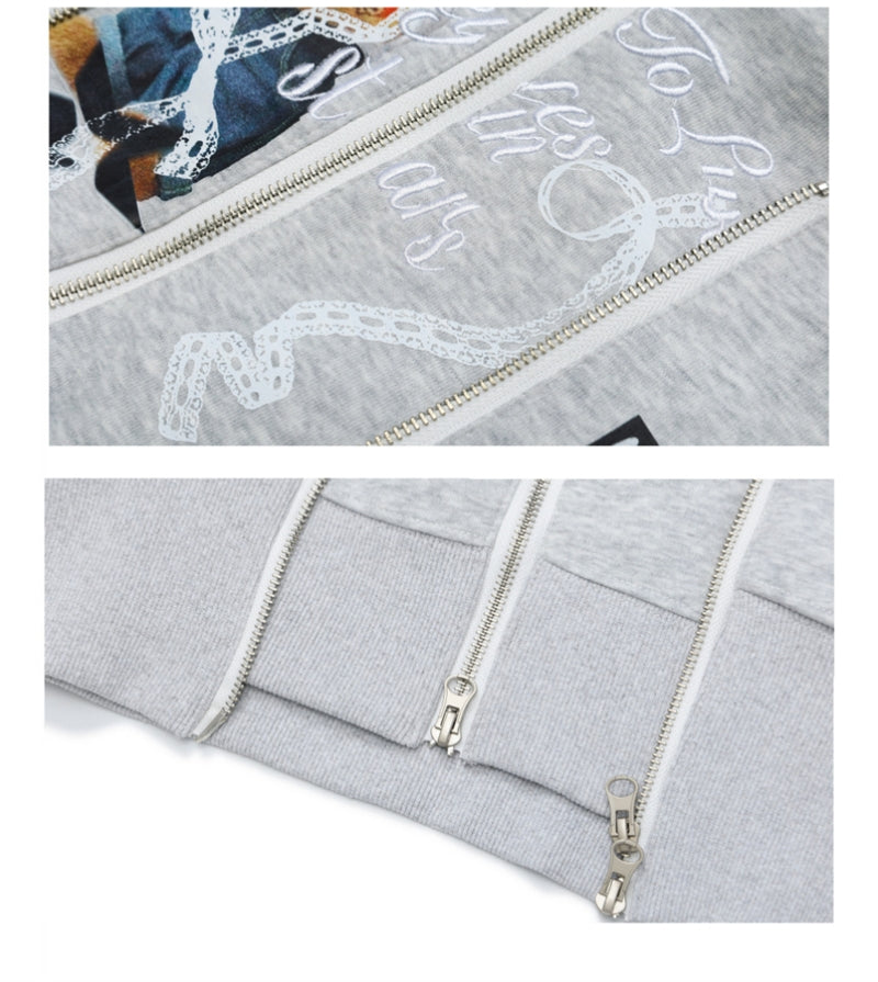 Fake Two Pieces Women's Hooded Sweater Letter Coat