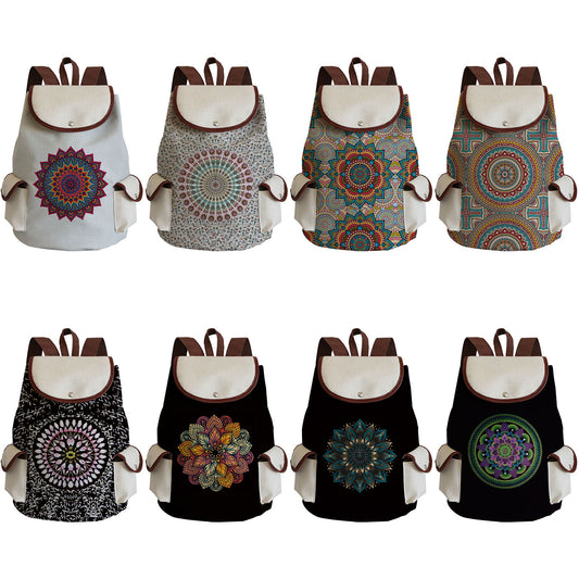 Large-capacity Western-style Creative New Datura Printed Backpack