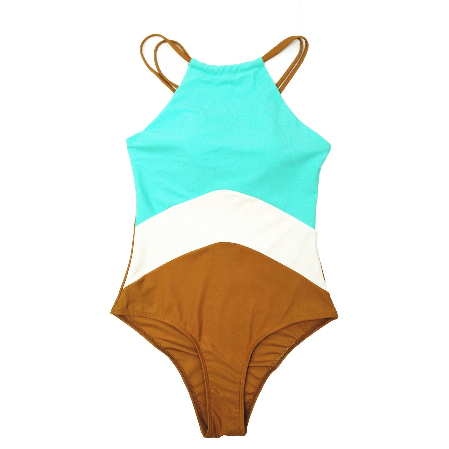 Women's Fashion Colorblock One Piece Swimsuit Bikini