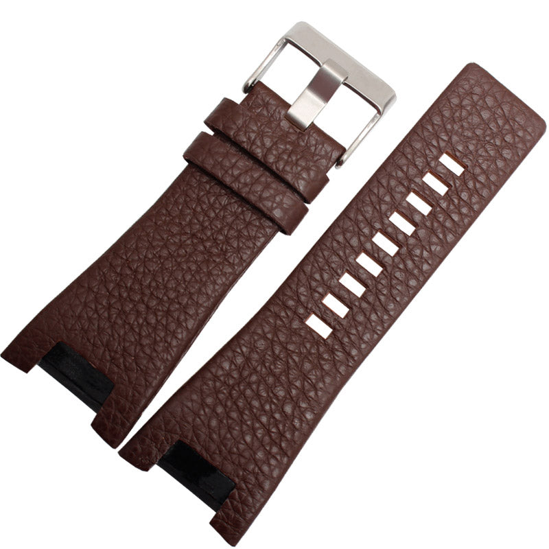 Lychee-grain cowhide notch plain strap