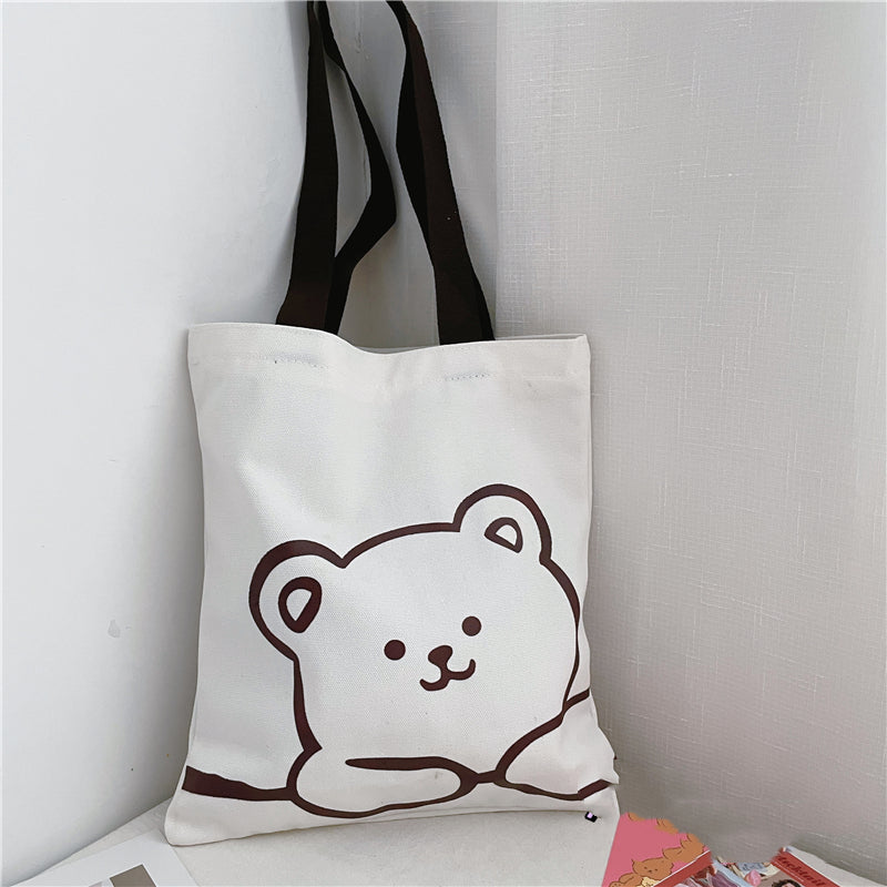 College Style Cute Cartoon Canvas Girl Shoulder Bag