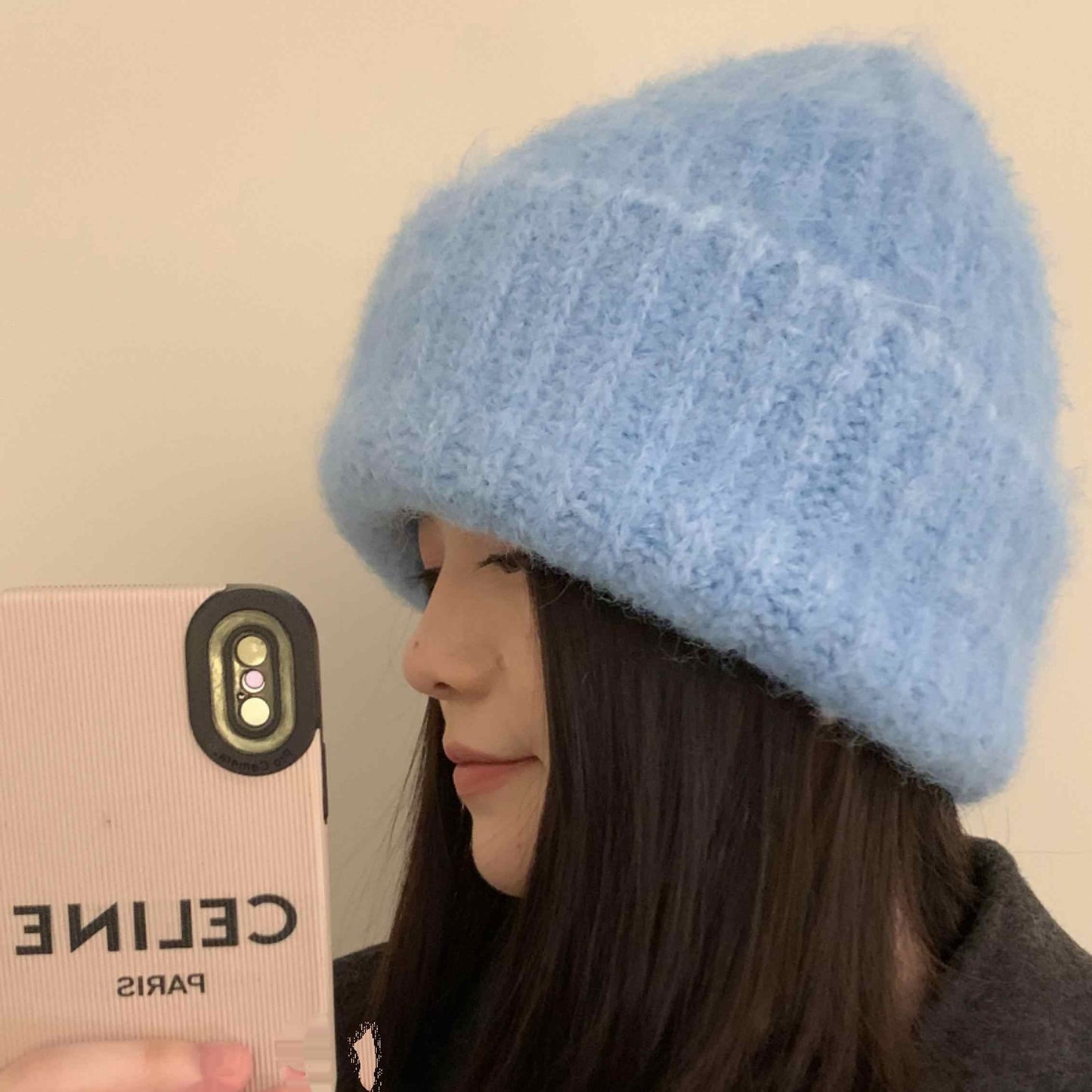Alpaca Knit Woolen Hat Children Autumn And Winter Loose Large Version Retro Simple