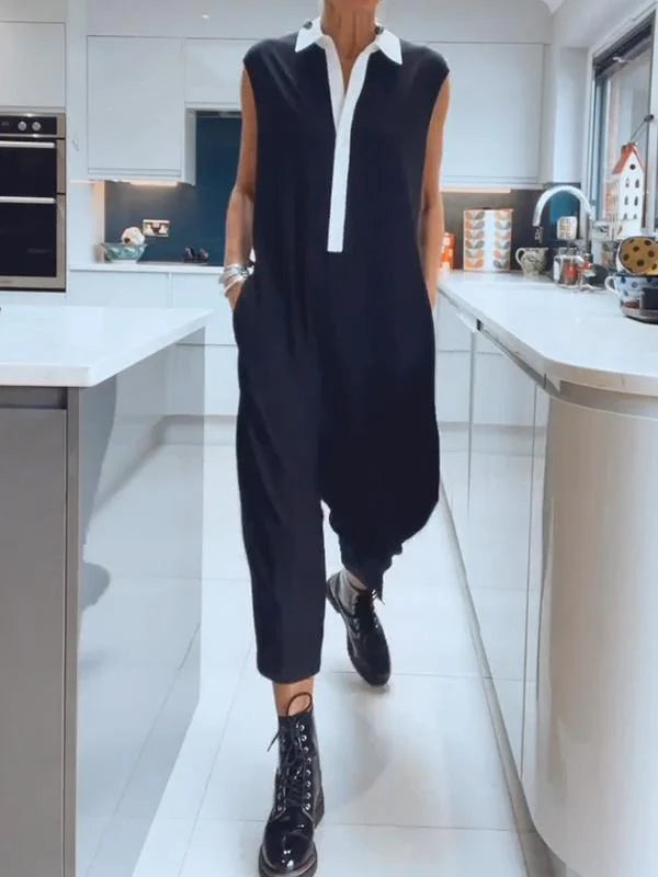 Temperament Commute Fashion Simple Sleeveless Jumpsuit