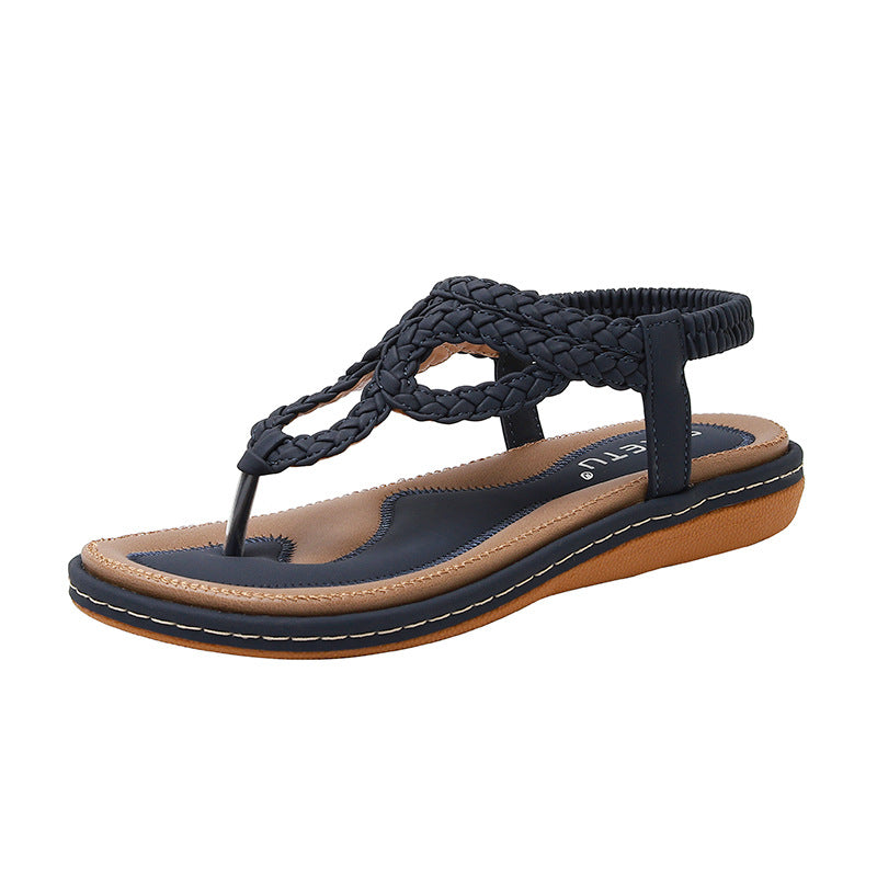 Summer New European And American Woven Casual Flat