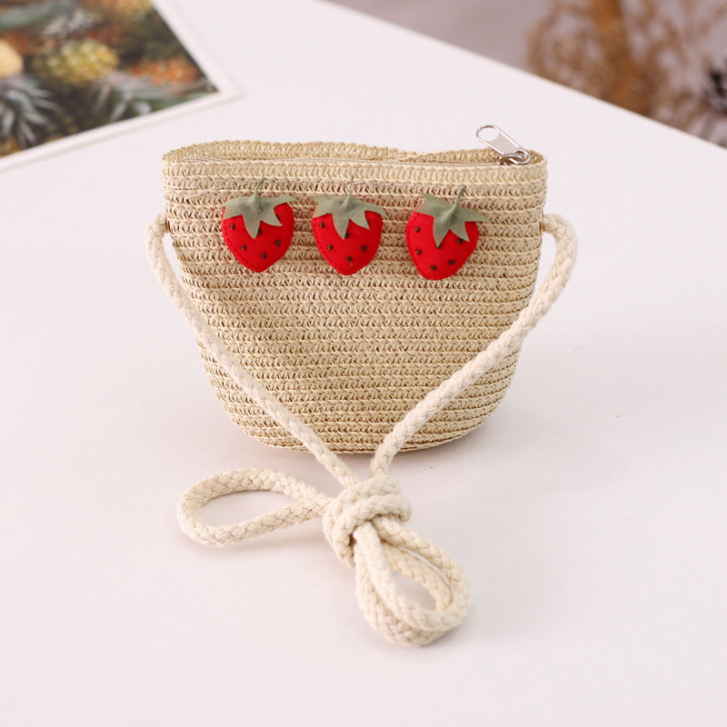 Three Strawberry Suit Children's Summer New Straw Hat