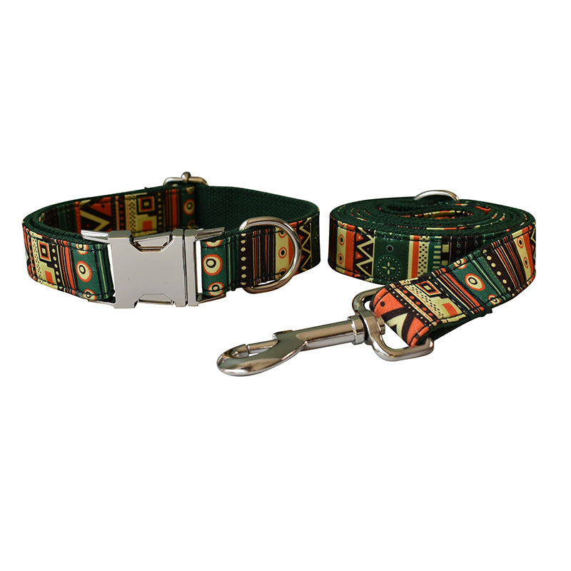 Green Bottom Bohemian Alloy Accessories Bowknot Collar Pet Leash
