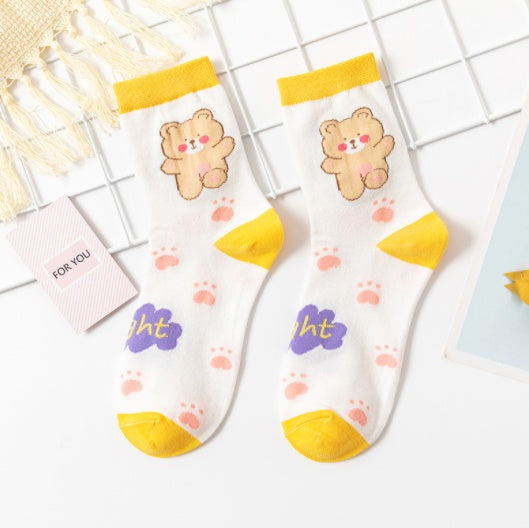 Gummy Bear Series Cotton Socks Women's Preppy Style
