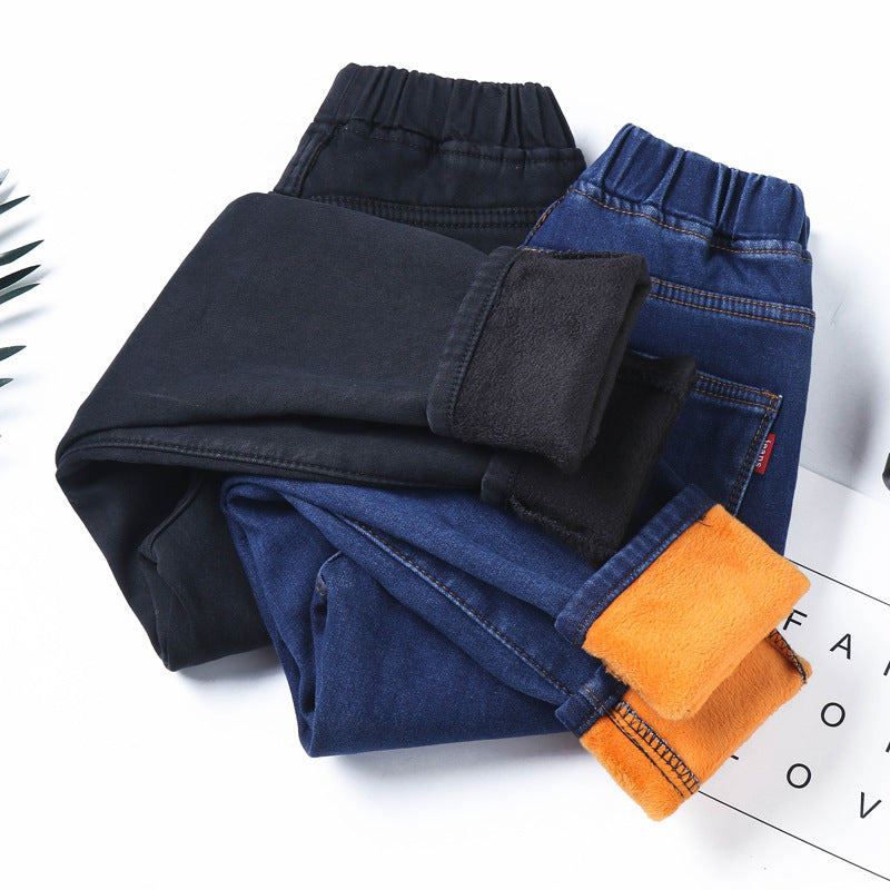 Pants with fleece feet