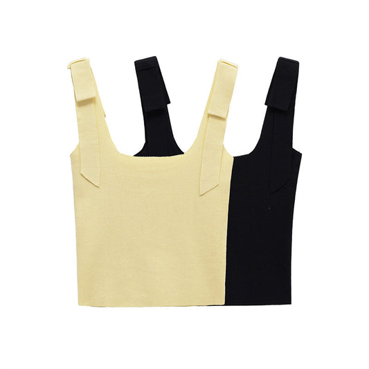 Fashionable Simple Stretch Bowknot Decoration Top