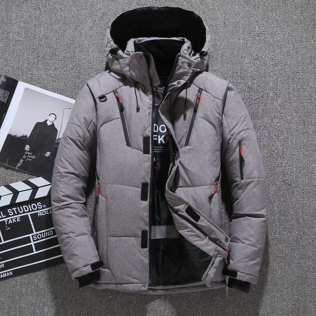 Mens Short-Style Cold-Weather Waterproof Shell Jacket
