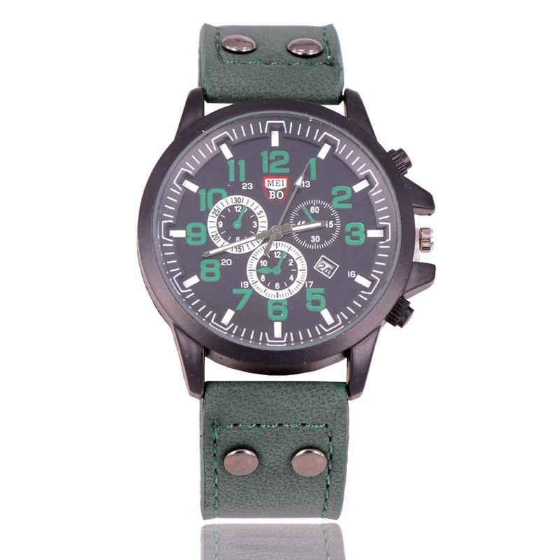 Quartz ladies watch with leather strap