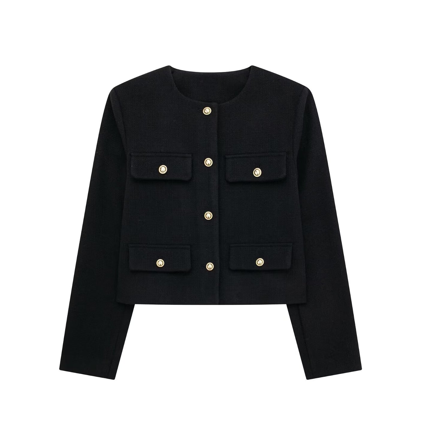 Fashion Casual All-match Flip Trim Short Coat