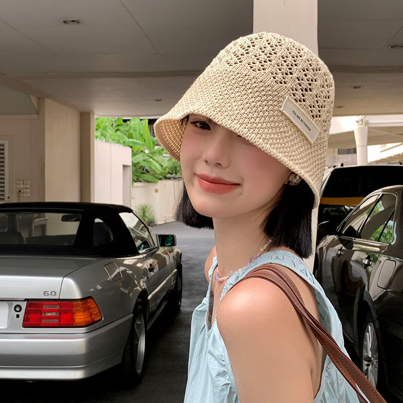 Hollow Out Bucket Hat Women's Summer Thin Breathable Korean Style