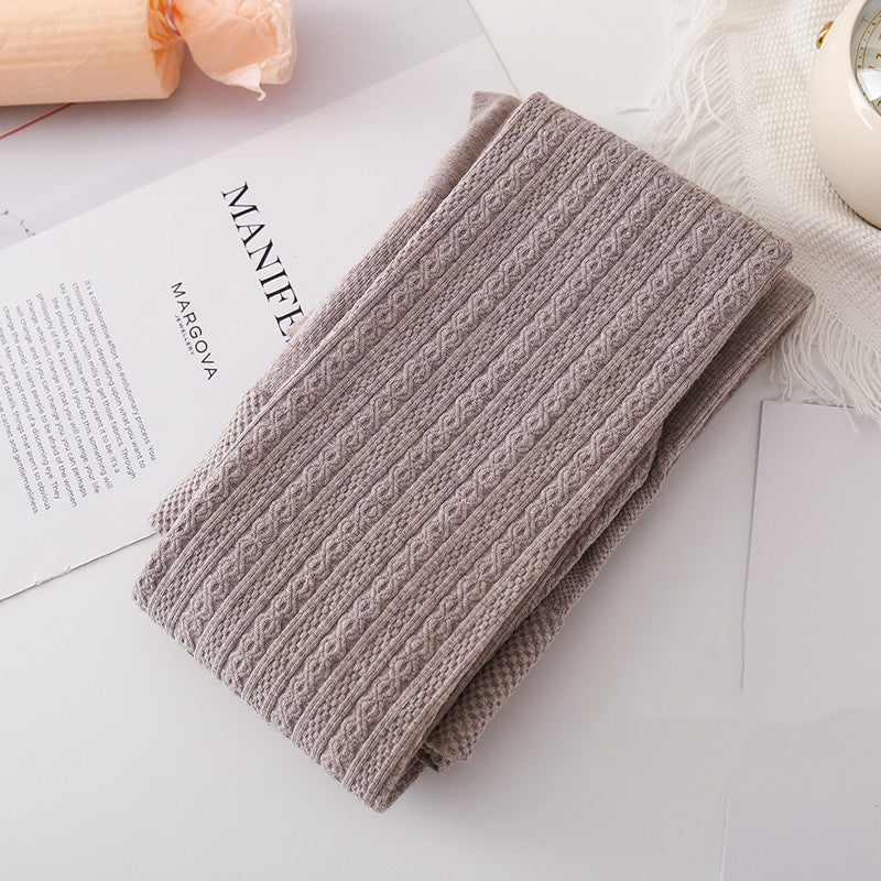 Japanese JK White Tights Autumn And Winter Thickened Oat Color