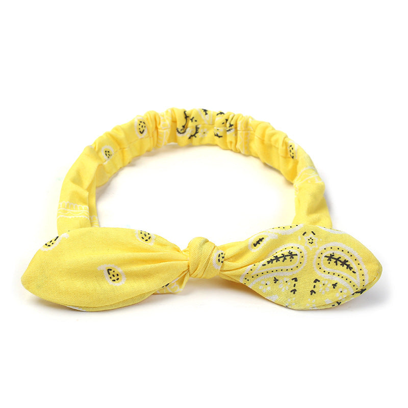 Bunny ears knotted elastic headband