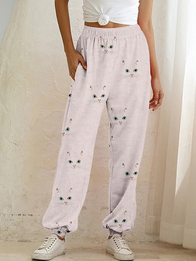 Animal-themed Digital-print High-waisted Harem Pants