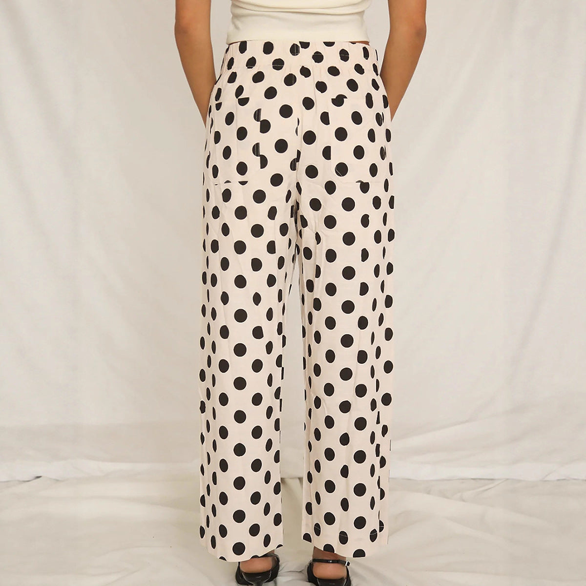 Stylish And Playful Polka-dot Print Slimming Casual Pants For Women