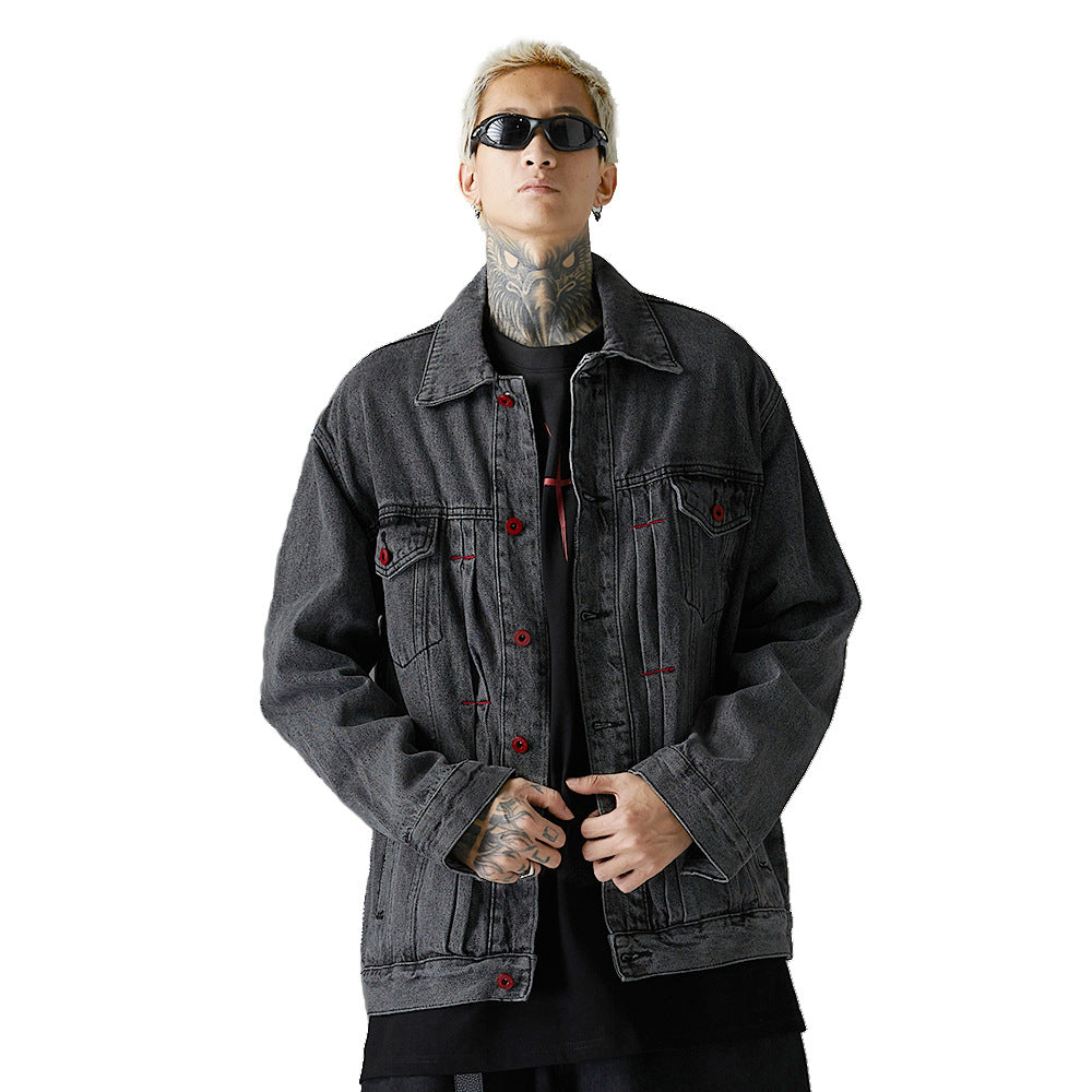Punk High Street Old Wash Denim Clothes Jacket
