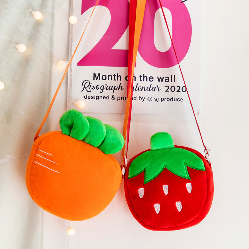 Cute Little Girl Crossbody Strawberry Carrot Fruit Bag