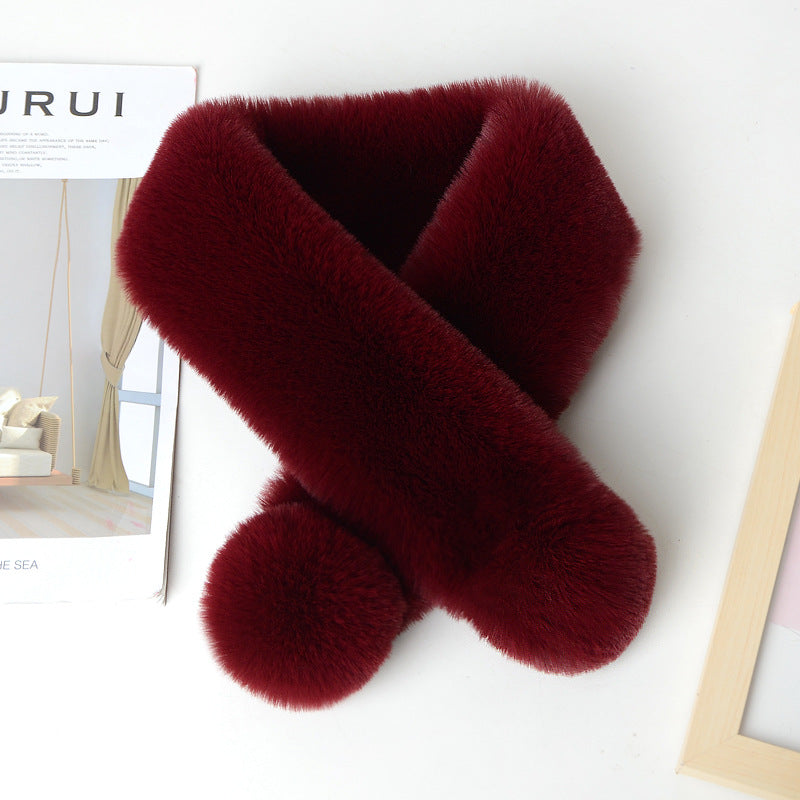 Warm thickened fur plush scarf