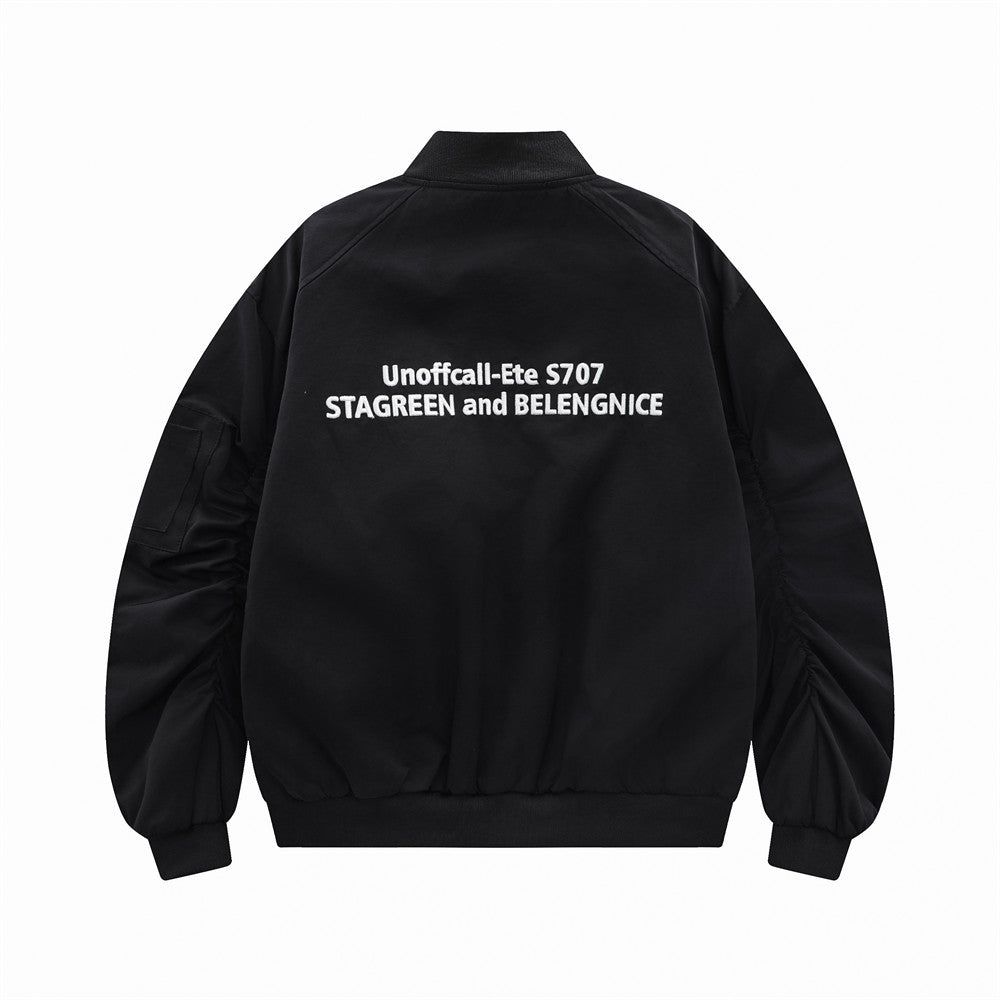 Letter Embroidered Baseball Uniform Jacket Casual Men